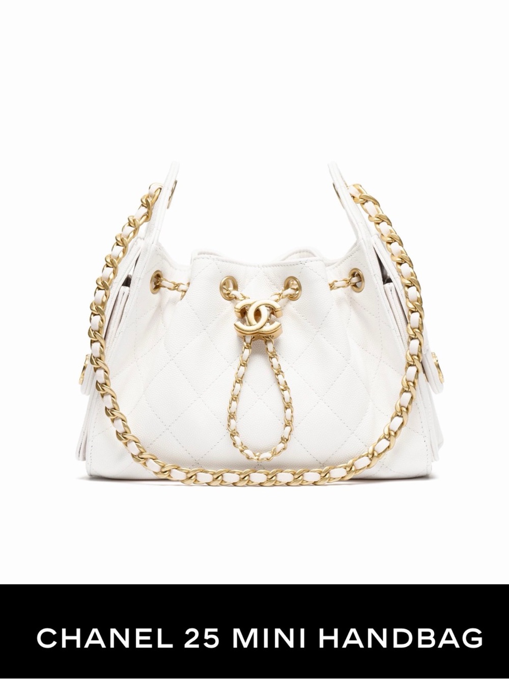 CHANEL 25 MINI WHITE BAG BRAND NEW WITH TAGS BOX DUST BAGS HTF!